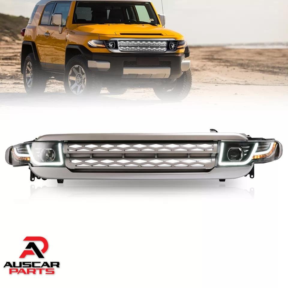 Silver VLAND Headlights For 2007 - 2015 Toyota FJ Cruiser Pair