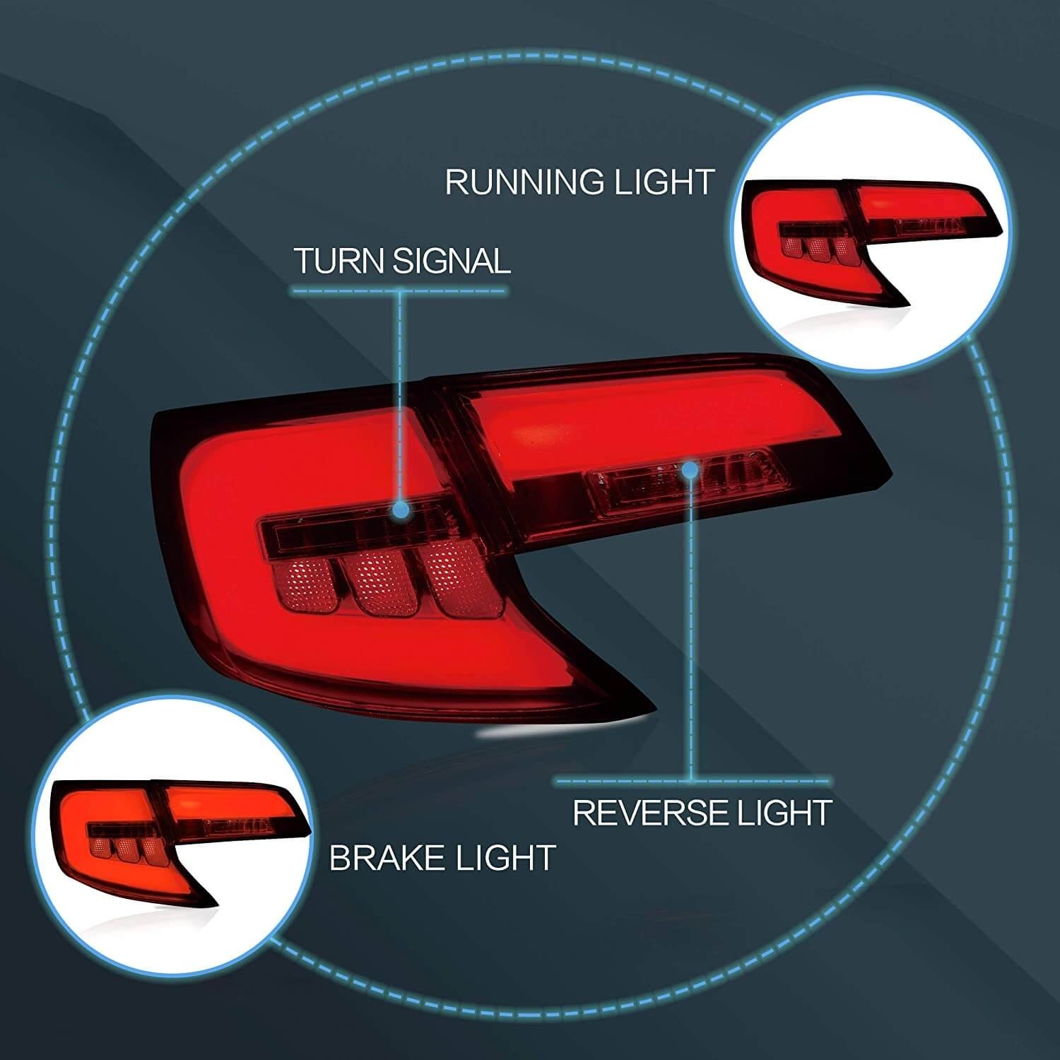 Pair VLAND Tail Lights For Toyota Camry 2012-2014 - Image 11