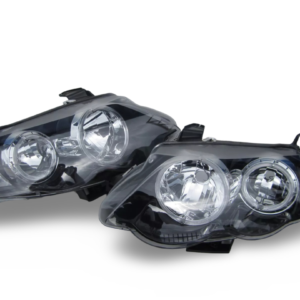 Black Angel Eye Headlights Pair For Ford Falcon FG MK1 Halo Rings Brand New