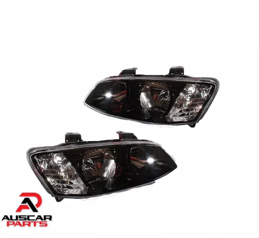 Replacement Headlights Pair For Holden Commodore VE Series 2 SS SV6 Black