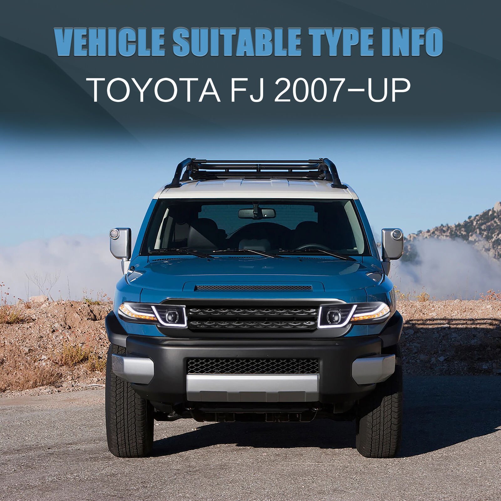 Silver VLAND Headlights For 2007 - 2015 Toyota FJ Cruiser Pair - Image 16