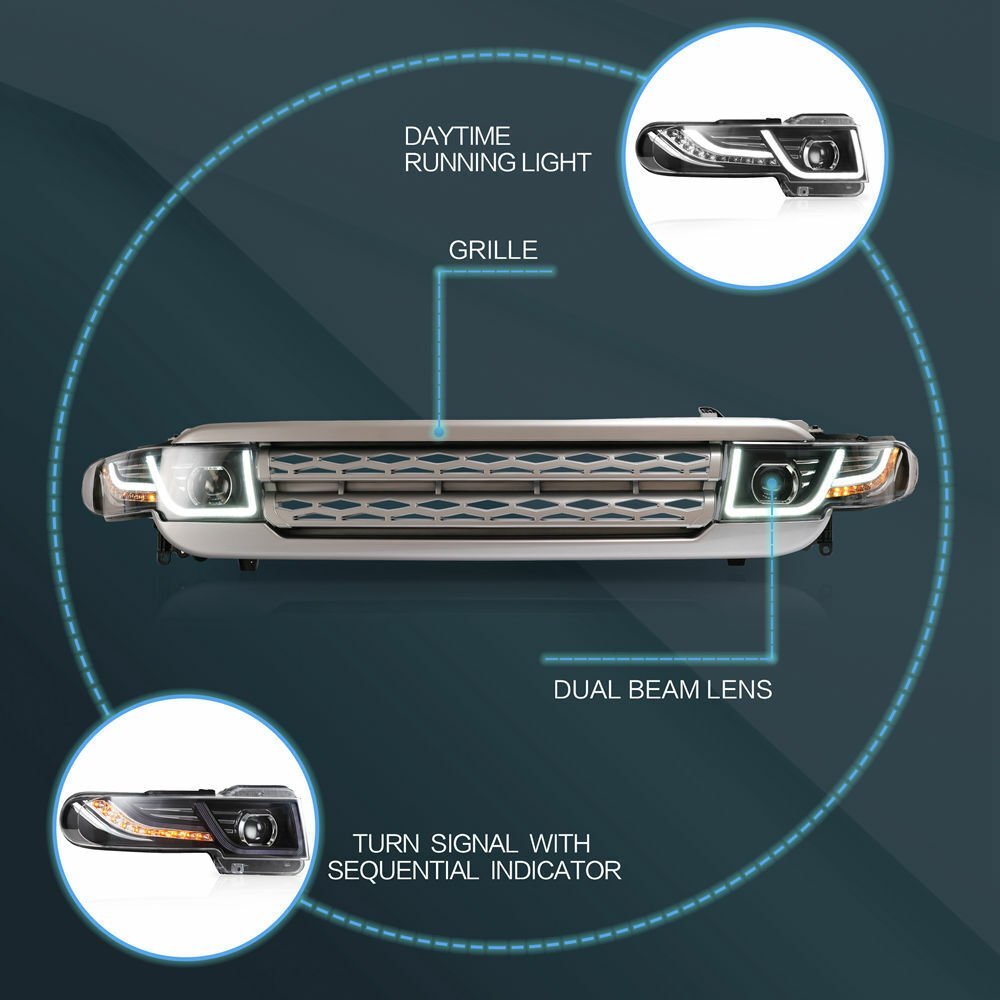 Silver VLAND Headlights For 2007 - 2015 Toyota FJ Cruiser Pair - Image 5