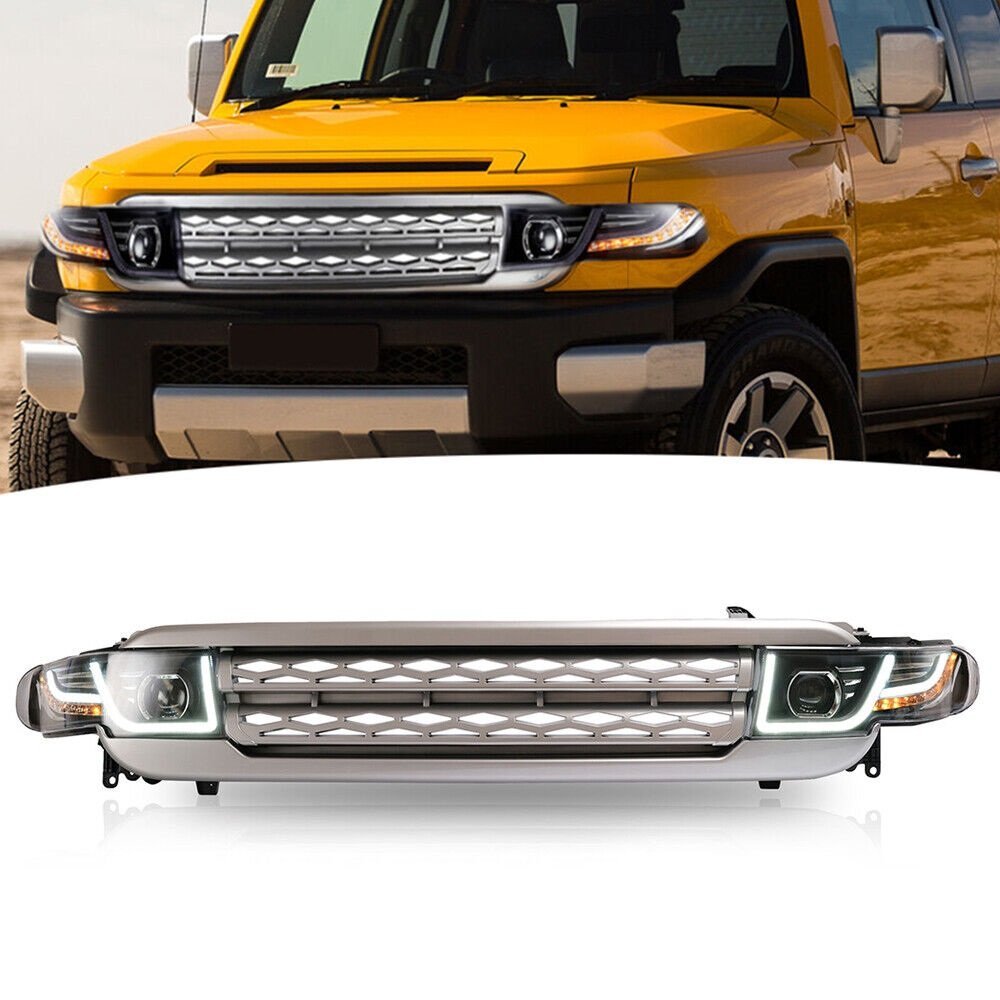 Silver VLAND Headlights For 2007 - 2015 Toyota FJ Cruiser Pair - Image 2