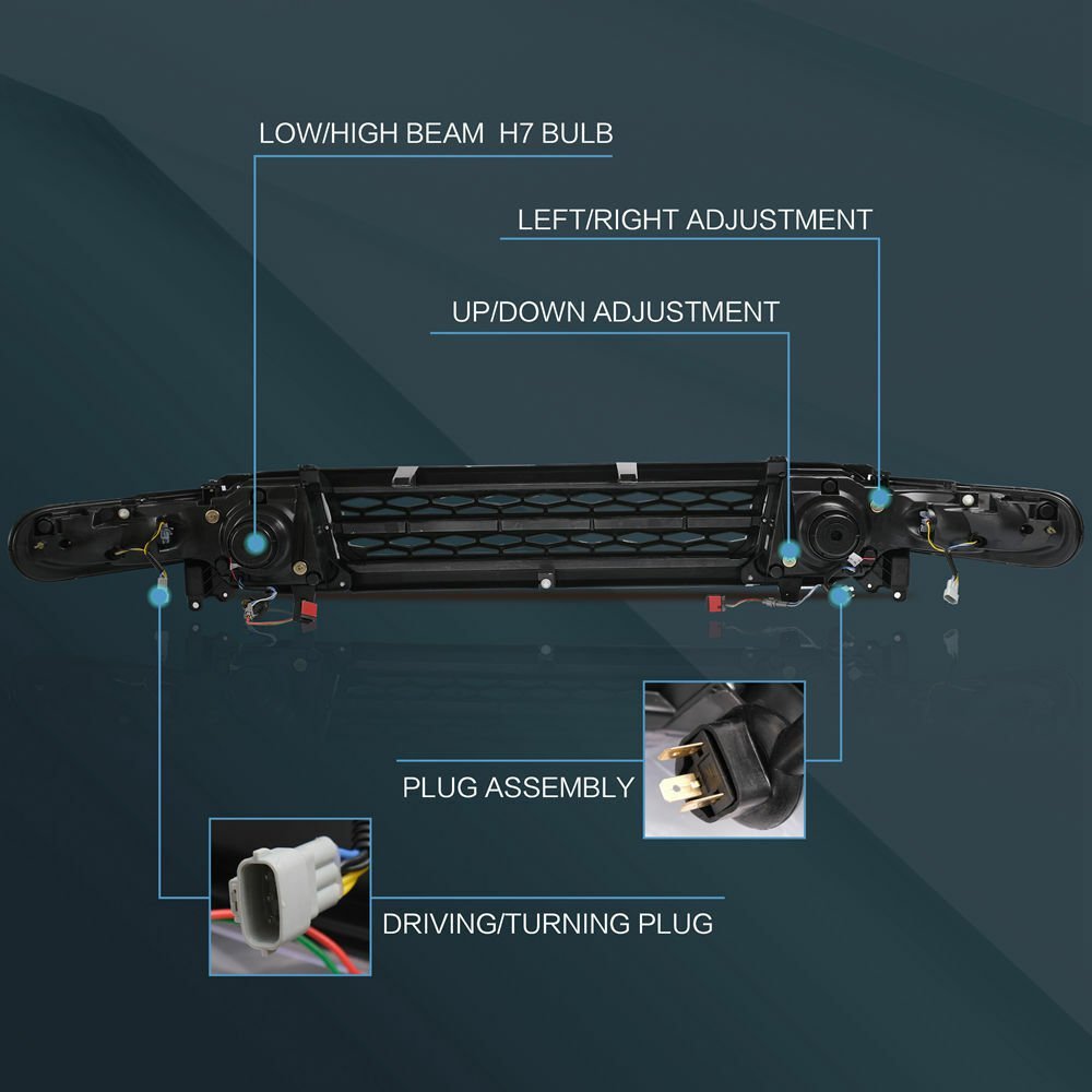 Silver VLAND Headlights For 2007 - 2015 Toyota FJ Cruiser Pair - Image 9