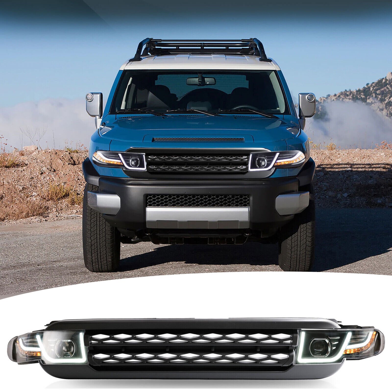 Silver VLAND Headlights For 2007 - 2015 Toyota FJ Cruiser Pair - Image 18