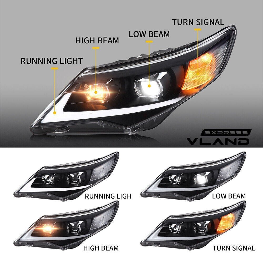 VLAND Headlights For Toyota Camry 2012 - 2014 Pair - Image 6