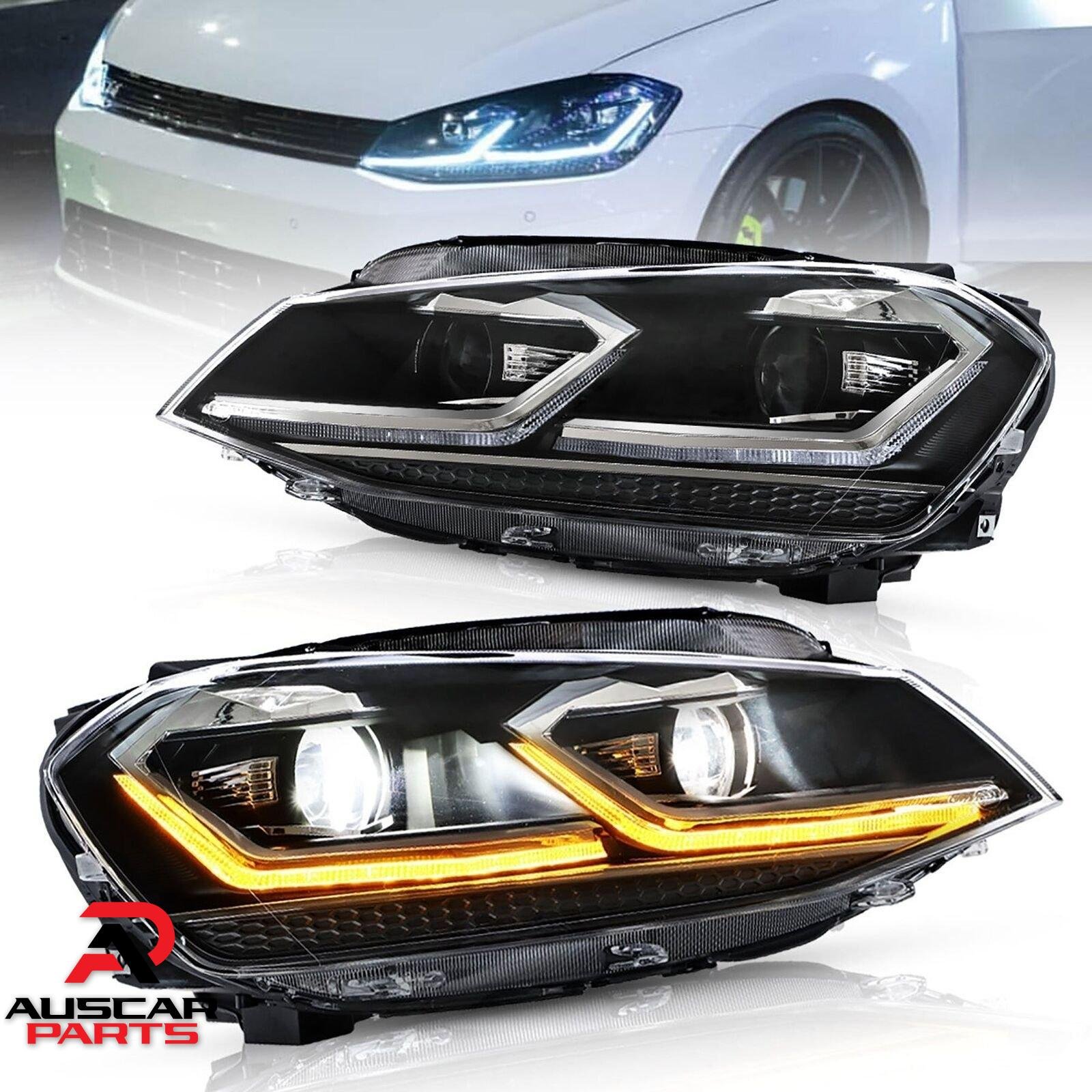 Pair VLAND Headlights For VW Golf 7.5 MK7.5 2018 - 2021