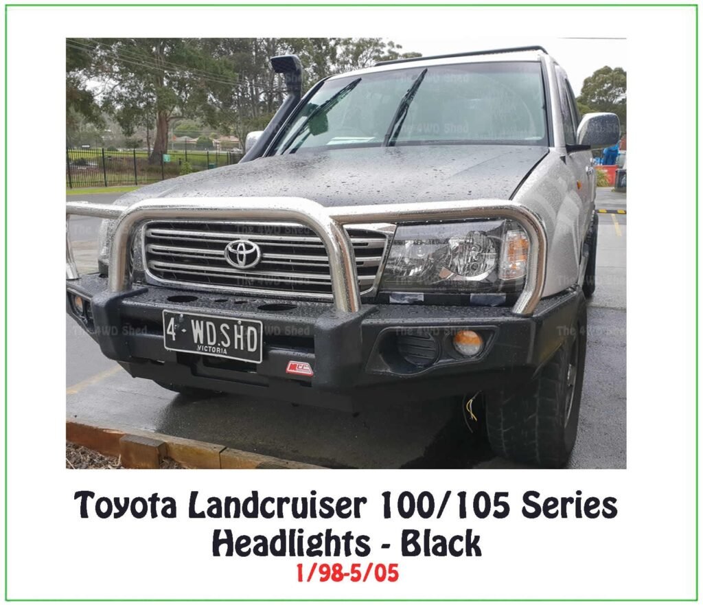 Pair Black Head Lights Fit 1998 -2005 For Toyota Landcruiser 100 Series ...