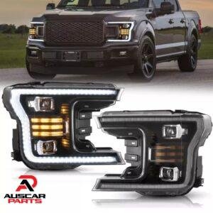 Pair VLAND Headlights For 2018-2020 Ford F150 F-150 Pair Plug and Play with DRL