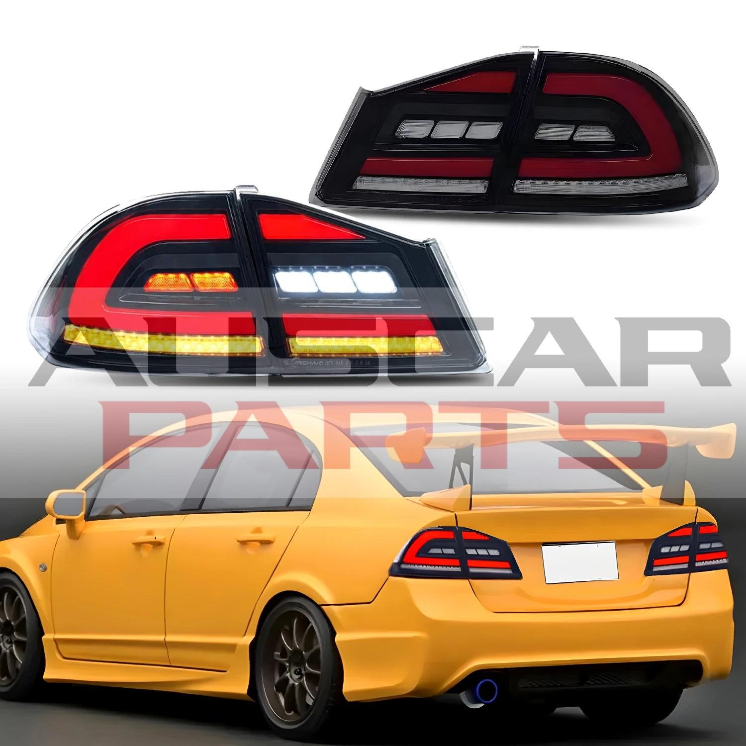 Tail Lights for Honda Civic Sedan/Type R 2006-2011 8th Gen FD2 FD3 DRL ...