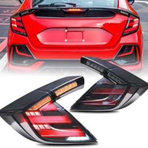 VLAND Tail lights for Honda Civic 10Th Gen Hatchback Type R FK7 FK8 2016-2021 Tail Lamp With Sequential Signal, DRL Start UP Animation