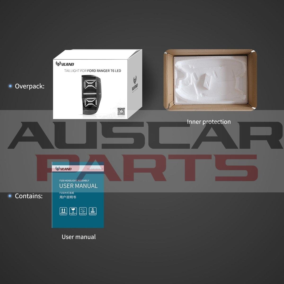 VLAND Tail Lights LED For Ford Ranger PX MKII Base XL 2012-2018 With Sequential - Image 17