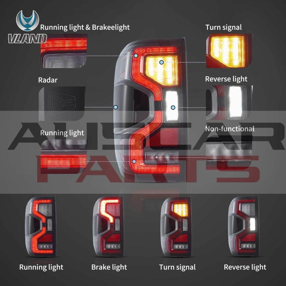 VLAND 22-25 Ford Ranger LED Tail Lights With Start-up Animation - Image 12