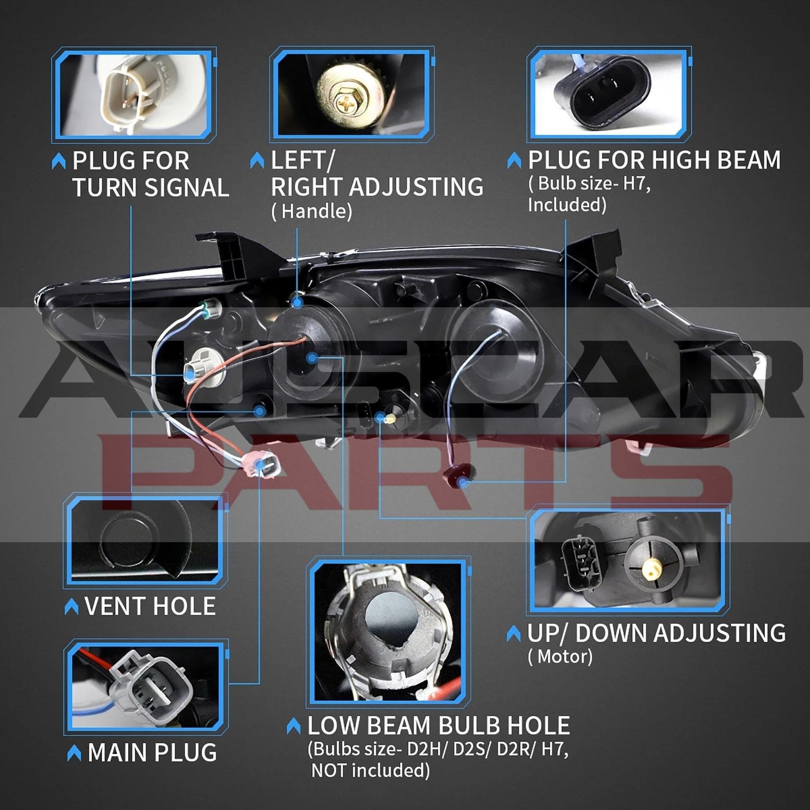 VLAND LED Projector Headlights For 2010-2011 TOYOTA CAMRY - Image 7