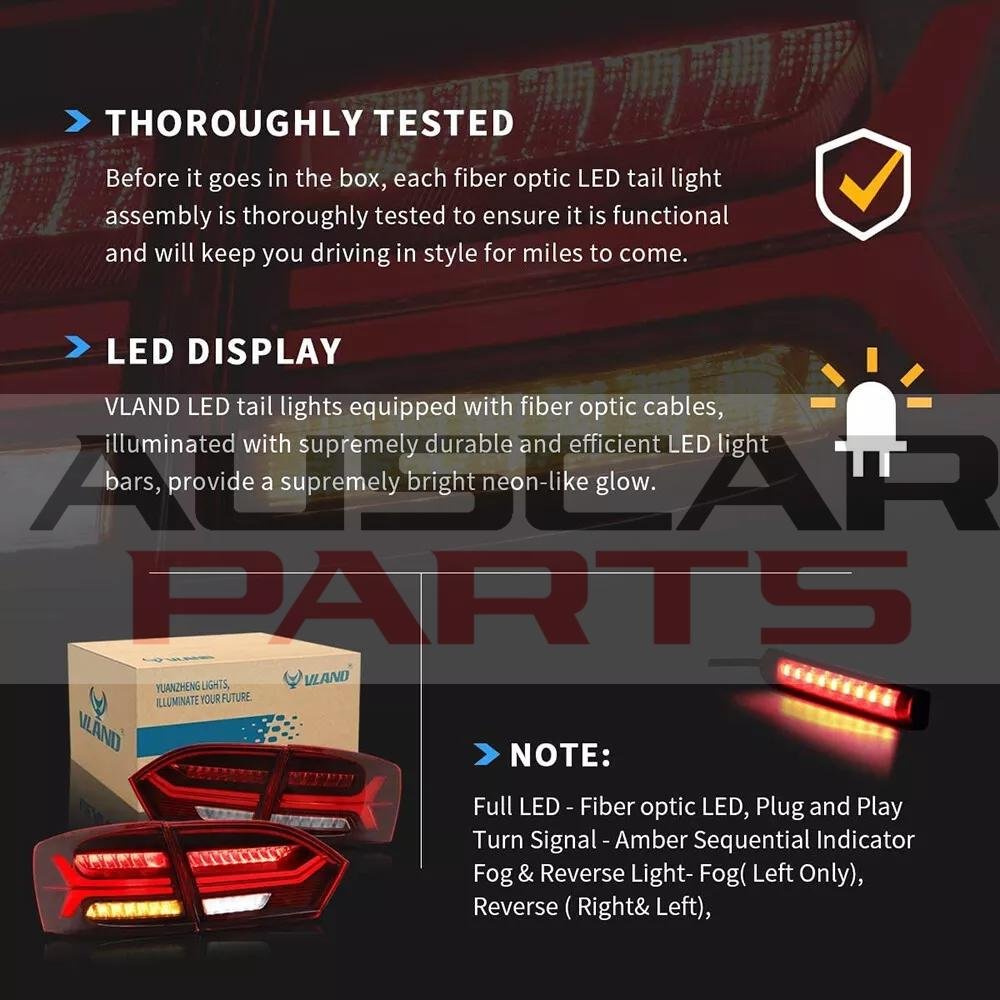 VLAND 2011-2014 Volkswagen Jetta MK6 Tail Lights With LED Sequential - Image 9