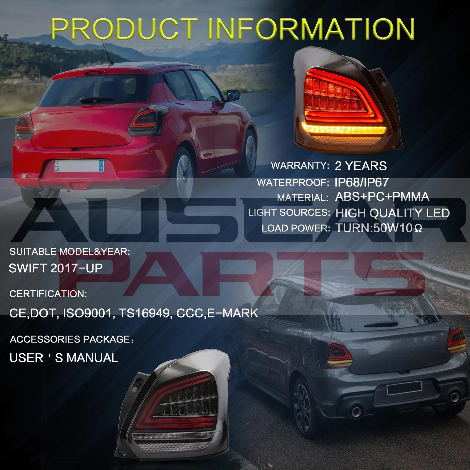 VLAND Tail Lights for 17-22 Suzuki Swift Sport 3th Gen - Image 8