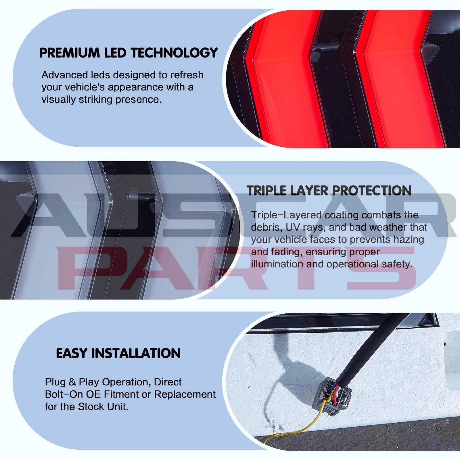 VLAND Tail Lights 2015-2023 Ford Mustang S550 Upgrade W/5 Modes LED Turn Signals - Image 16