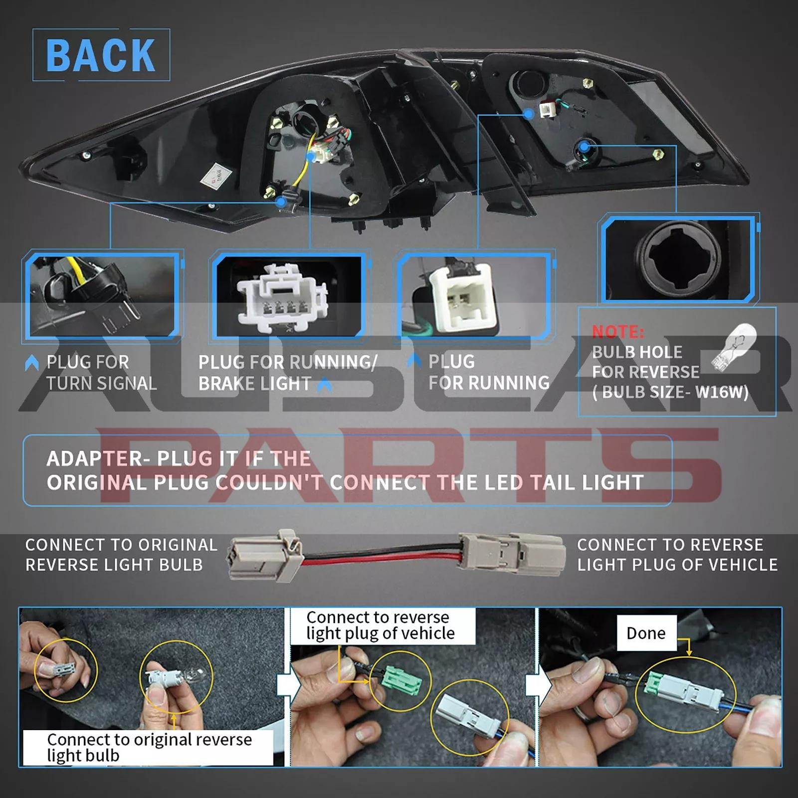 VLAND LED Tail Lights for 13-17 Honda Accord 9th Gen Sedan - Image 4