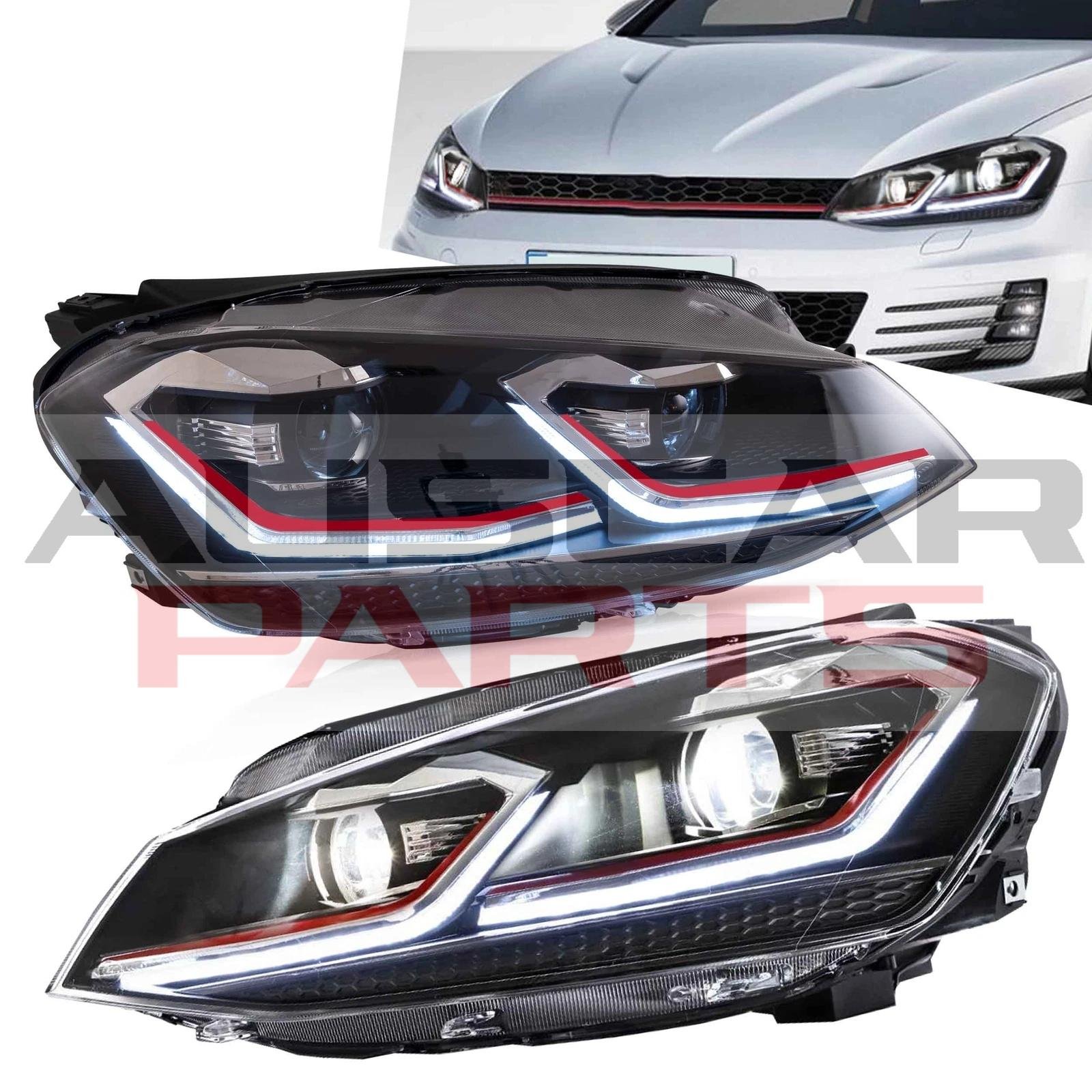 VLAND FULL LED Headlights For 2014-2017 VW Golf 7 MK7 (No Bulbs Required)