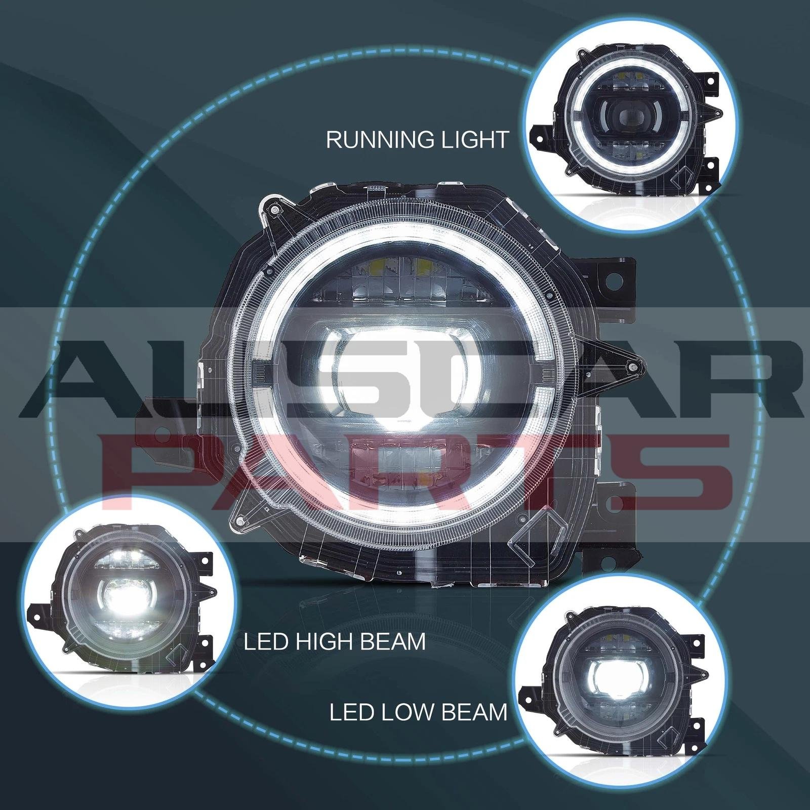 VLAND Headlights for 19-23 Suzuki Jimny Full LED Dual Beam Projector Upgrade - Image 2
