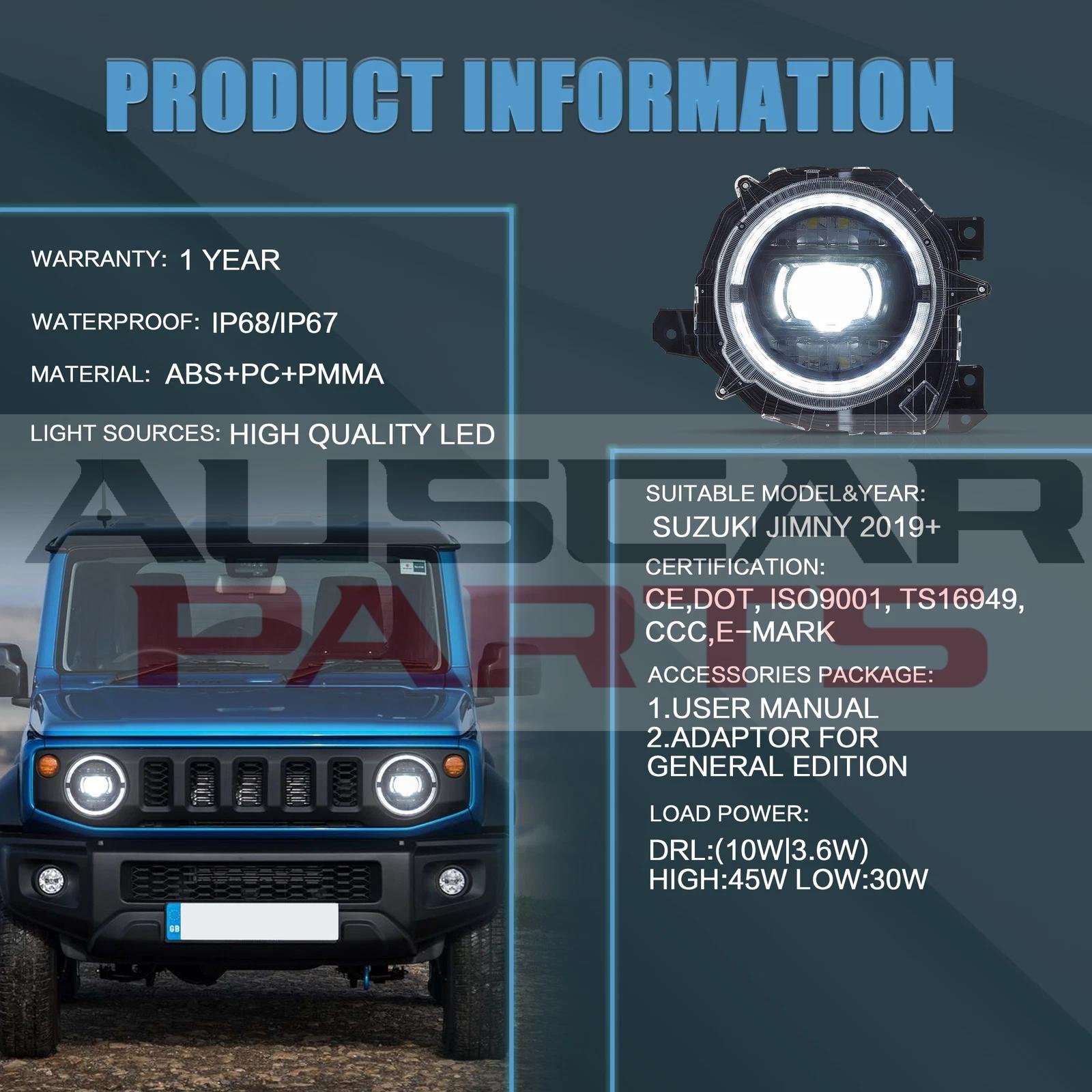 VLAND Headlights for 19-23 Suzuki Jimny Full LED Dual Beam Projector Upgrade - Image 7