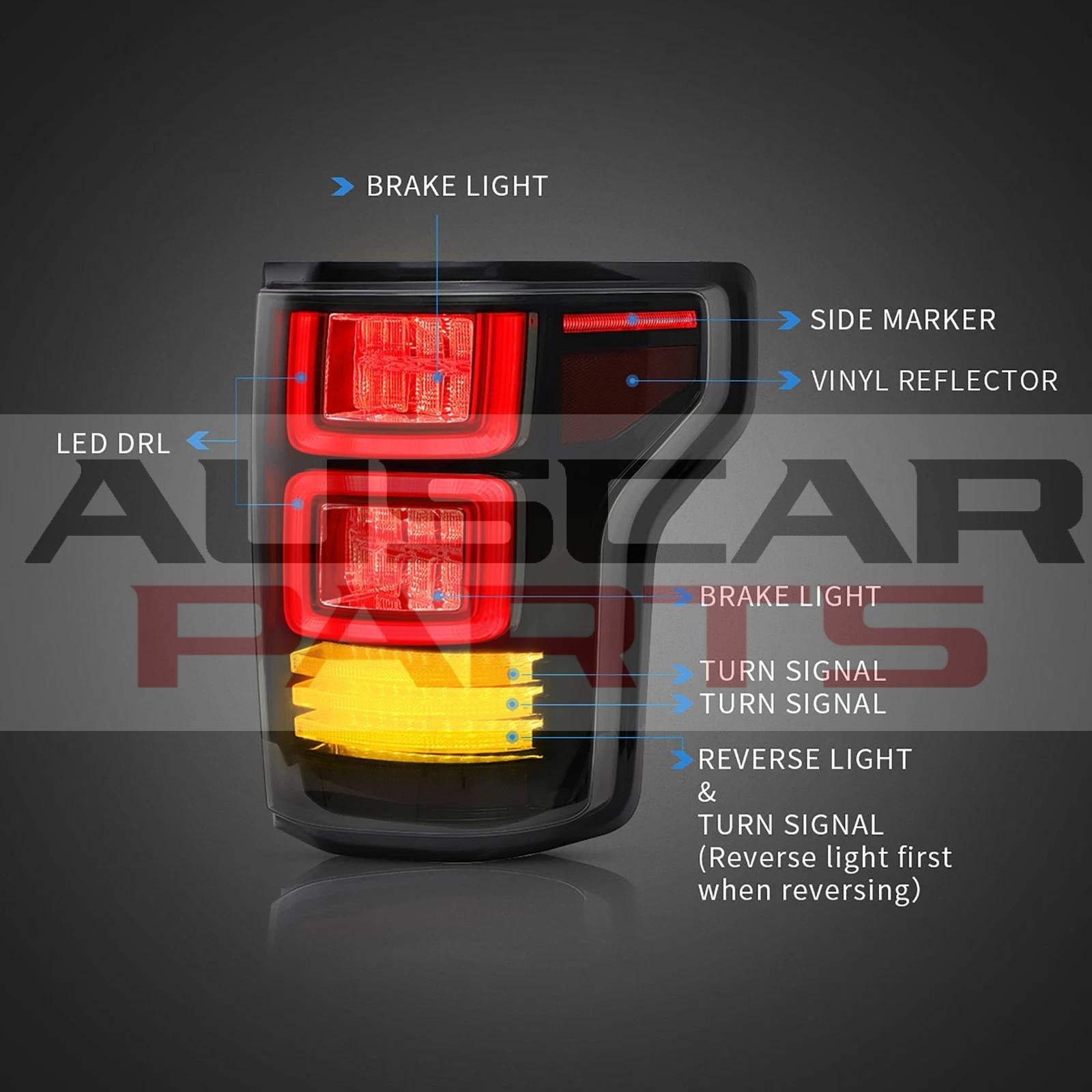 VLAND Tail Lights for Ford F150 15-20 13th Gen (P552) With Sequential Turn Signal - Image 14