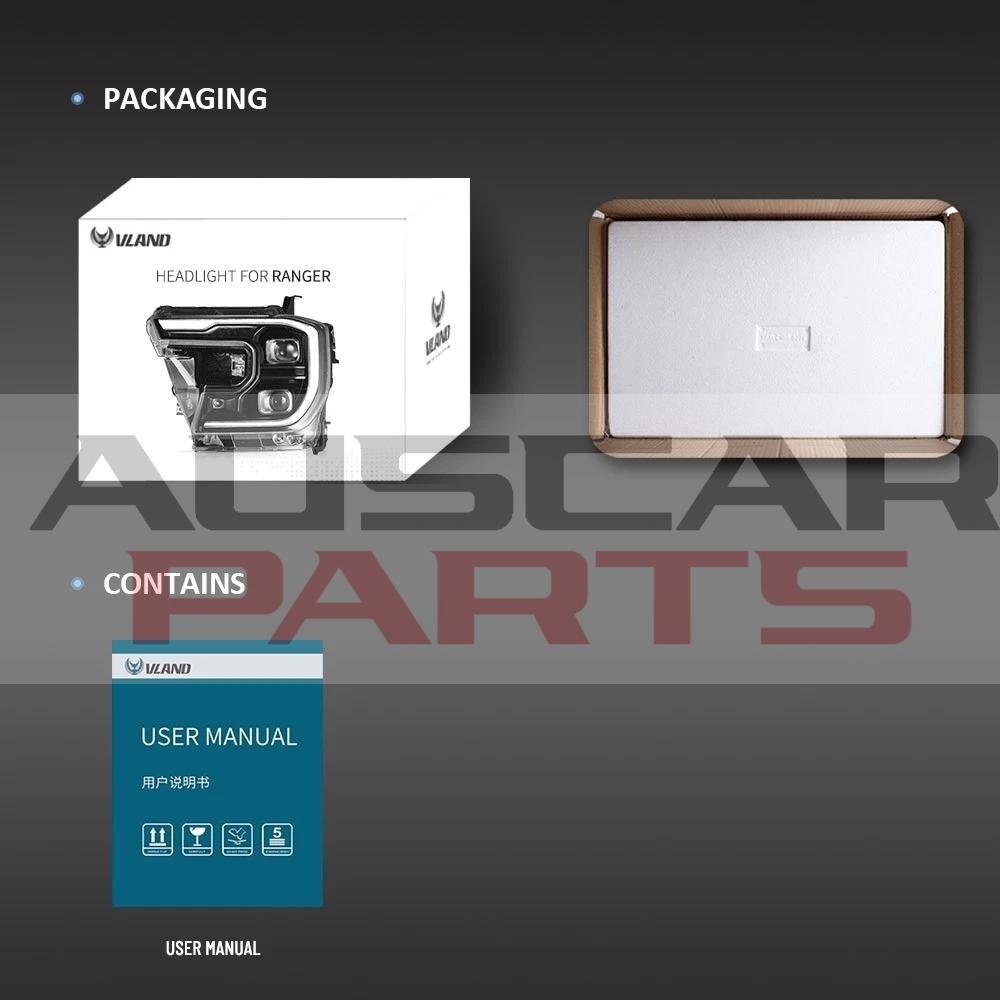 VLAND Full LED Headlights w/Sequential For Ford Ranger PX T9 2022-2025 Lamp Pair - Image 8