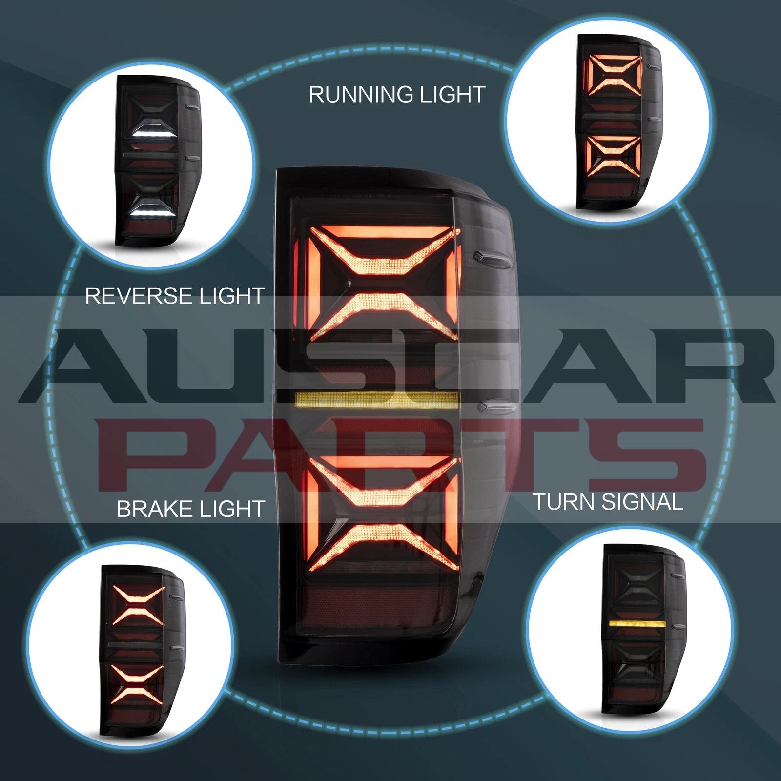 VLAND Tail Lights LED For Ford Ranger PX MKII Base XL 2012-2018 With Sequential - Image 2