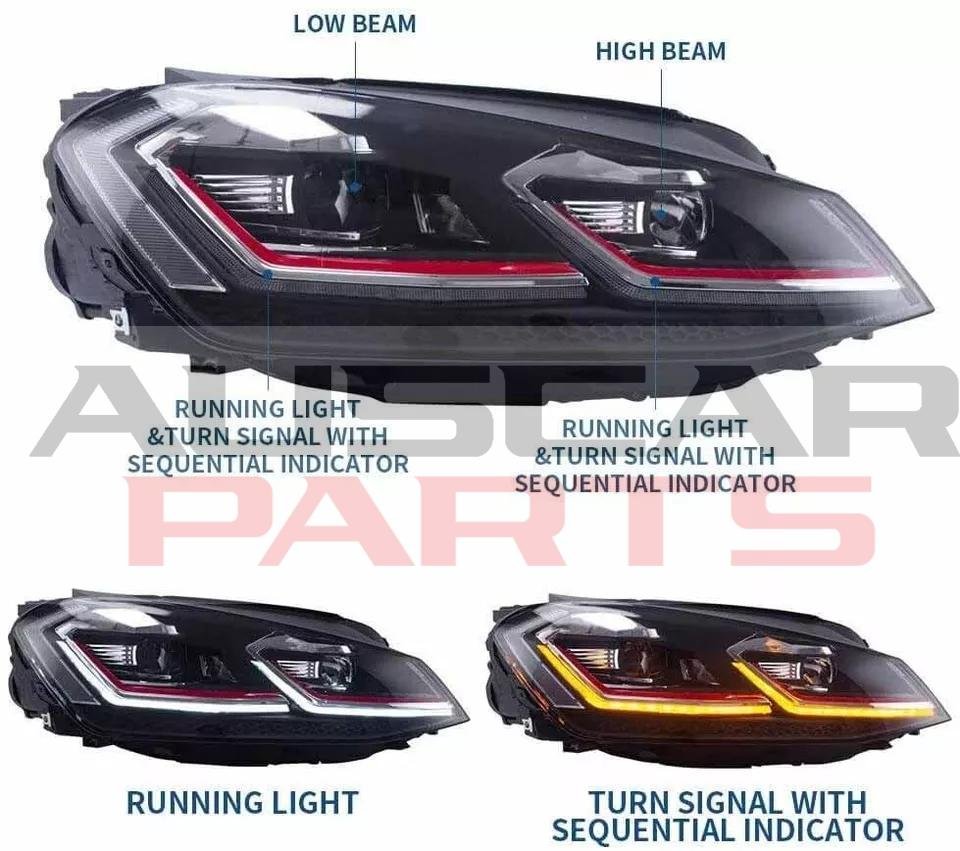VLAND FULL LED Headlights For 2018-2021 VW Golf 7.5 MK7.5 (No Bulbs Required) - Image 11