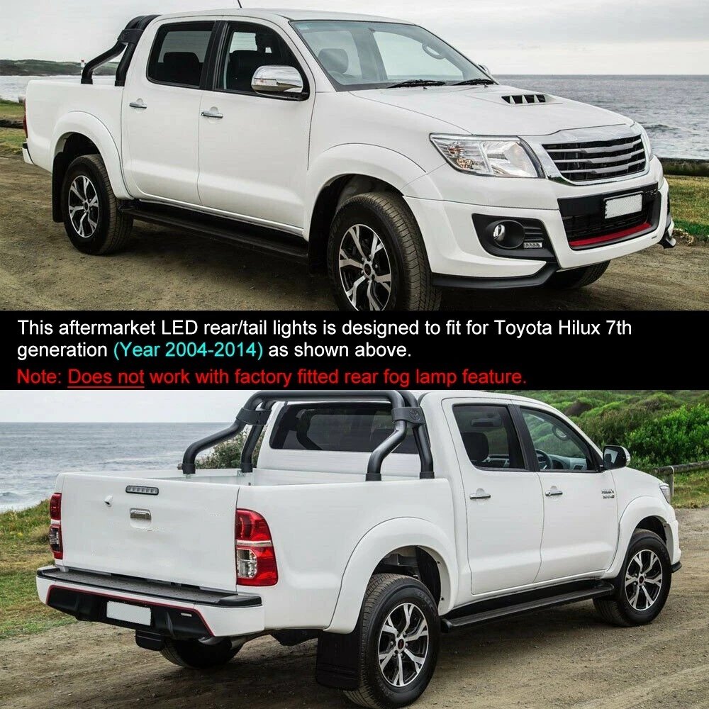 Toyota Hilux N70 Smoked Tail Lights 2004 - 2014 Pair - Image 8