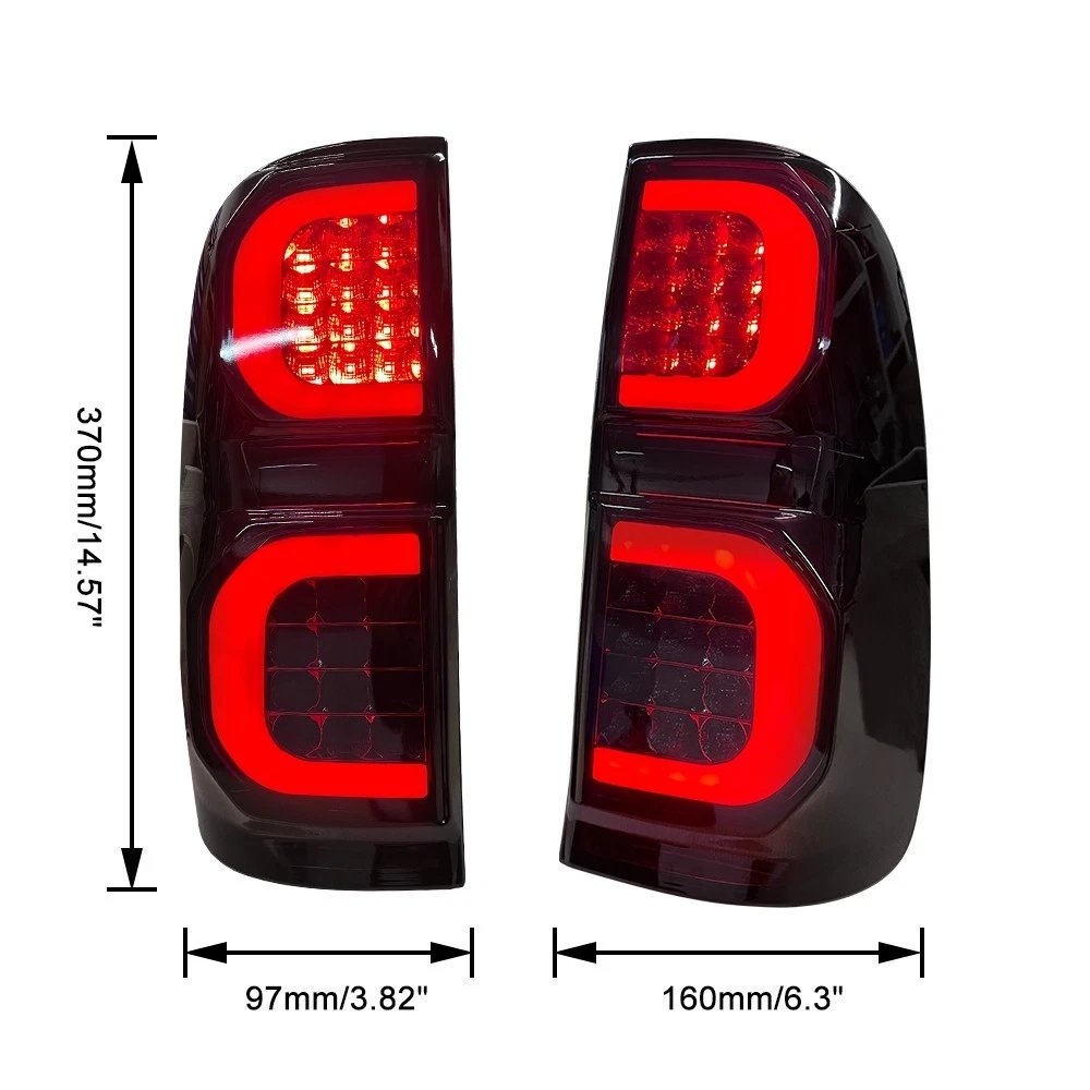 Toyota Hilux N70 Smoked Tail Lights 2004 - 2014 Pair - Image 12