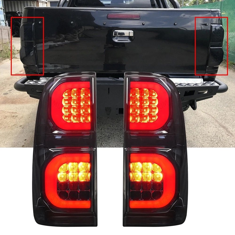Toyota Hilux N70 Smoked Tail Lights 2004 - 2014 Pair - Image 2