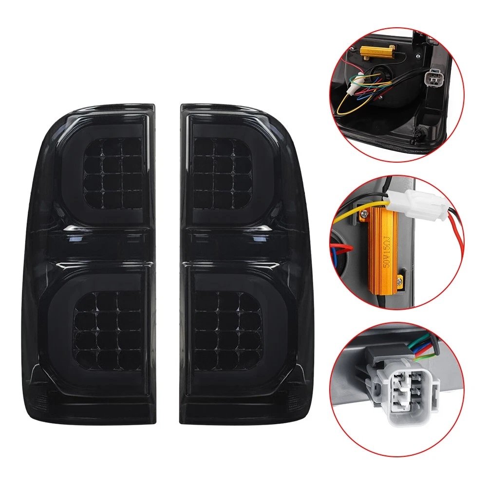Toyota Hilux N70 Smoked Tail Lights 2004 - 2014 Pair - Image 3