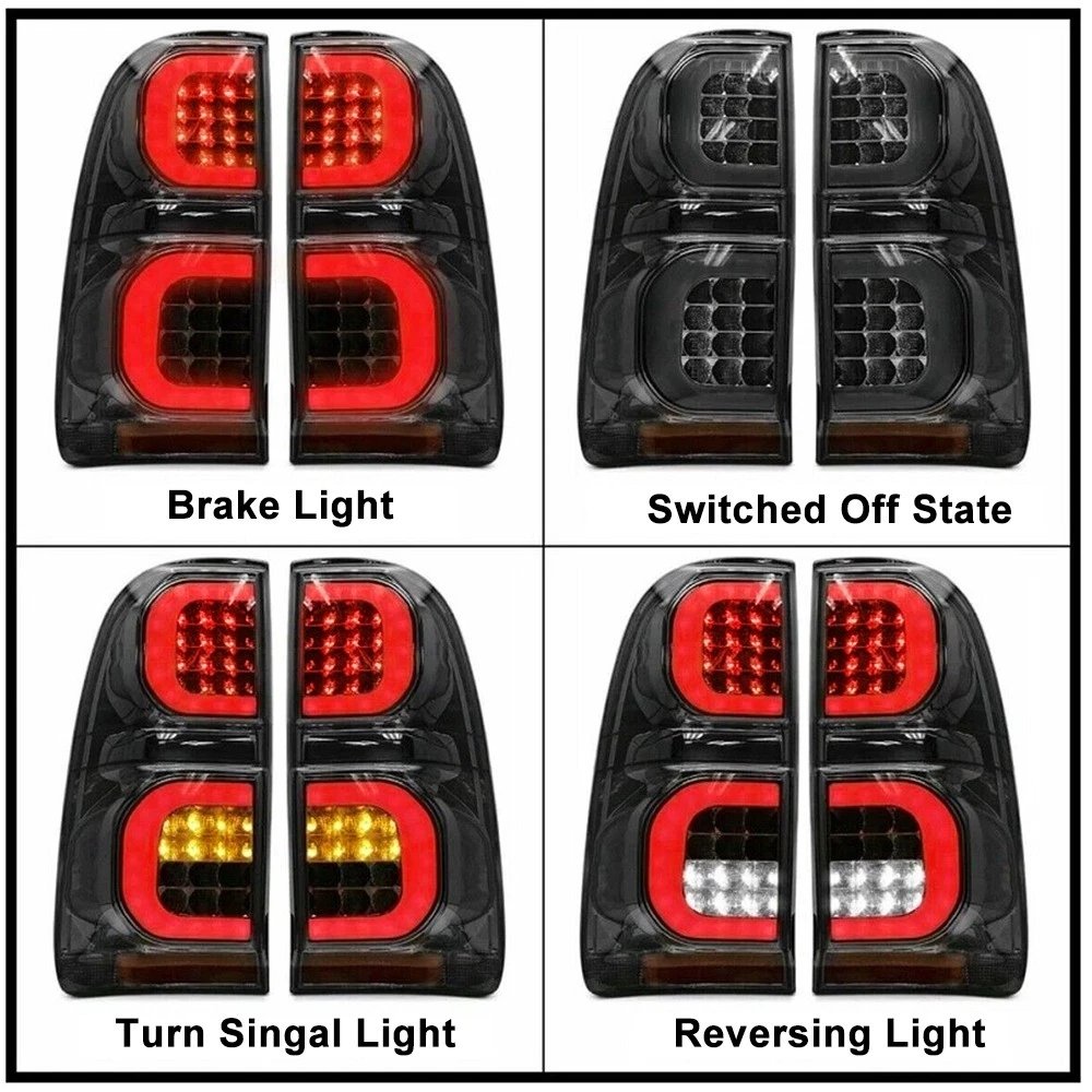 Toyota Hilux N70 Smoked Tail Lights 2004 - 2014 Pair - Image 5