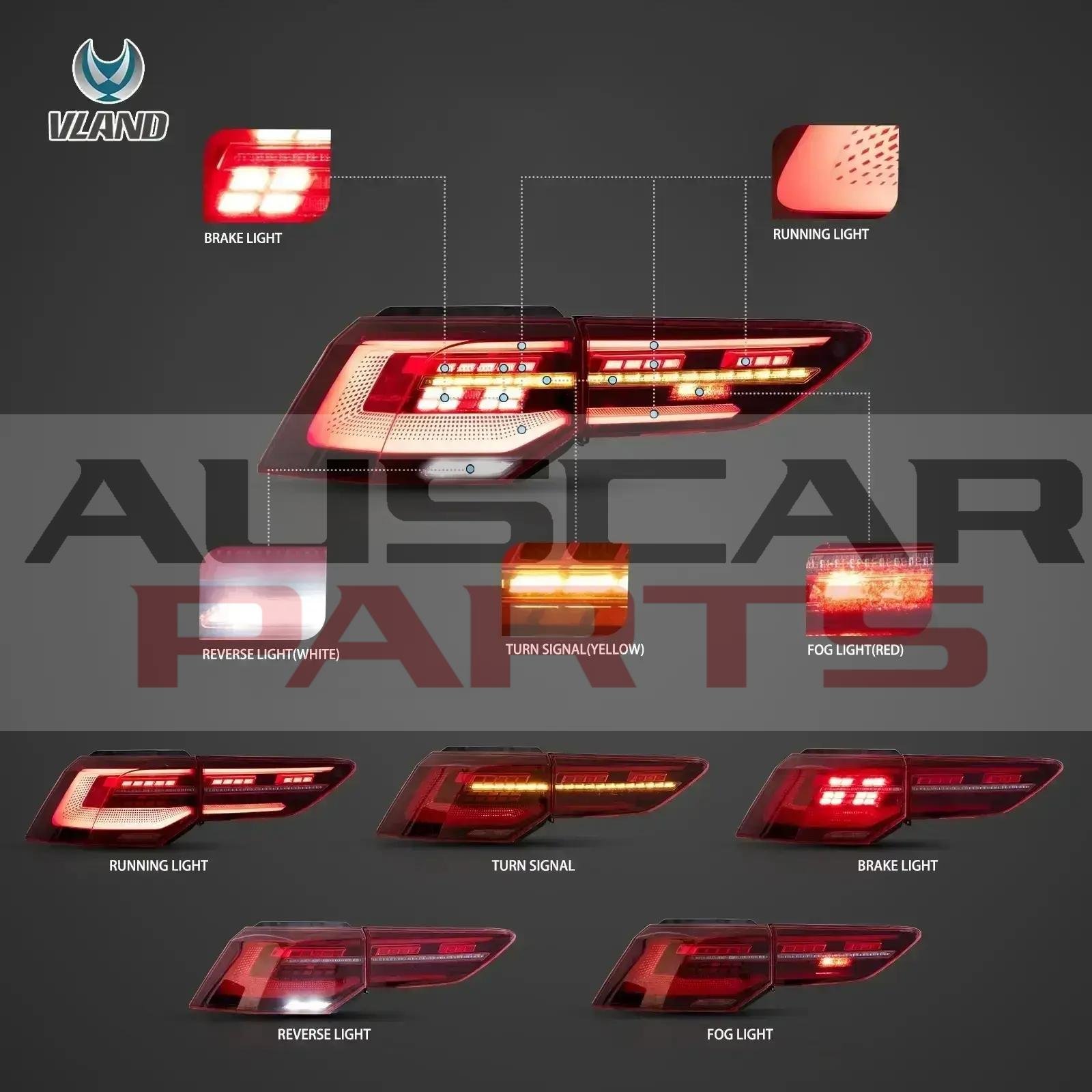 Pair VLAND Tail Lights for Golf MK8 Hatchback 2020 - 2023 - Image 2