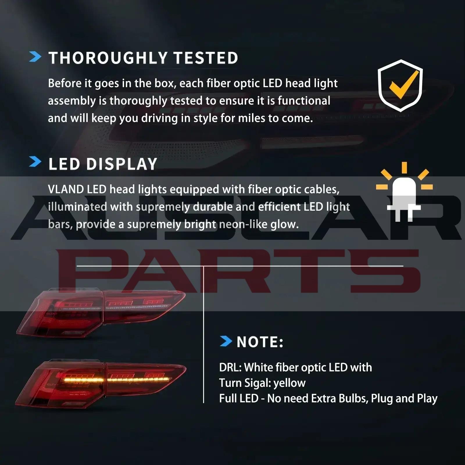 Pair VLAND Tail Lights for Golf MK8 Hatchback 2020 - 2023 - Image 7