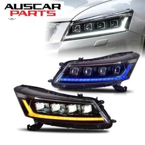 Headlights for Honda Accord 2008-2012with DRL & Start Animation 6000k With/Without Red Demon Eye