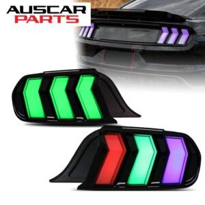 LED Tail Lights for Ford Mustang Gt 2015-2022 Smoked RGB with DRL Animation 6 Kinds Mode of Turn signal