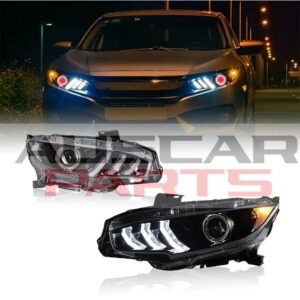 LED Headlights for for Honda for Civic 2016-2022 Mustang Style DRL with Start Animation