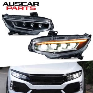Headlights for Honda Civic 2016-2021 Blue Running