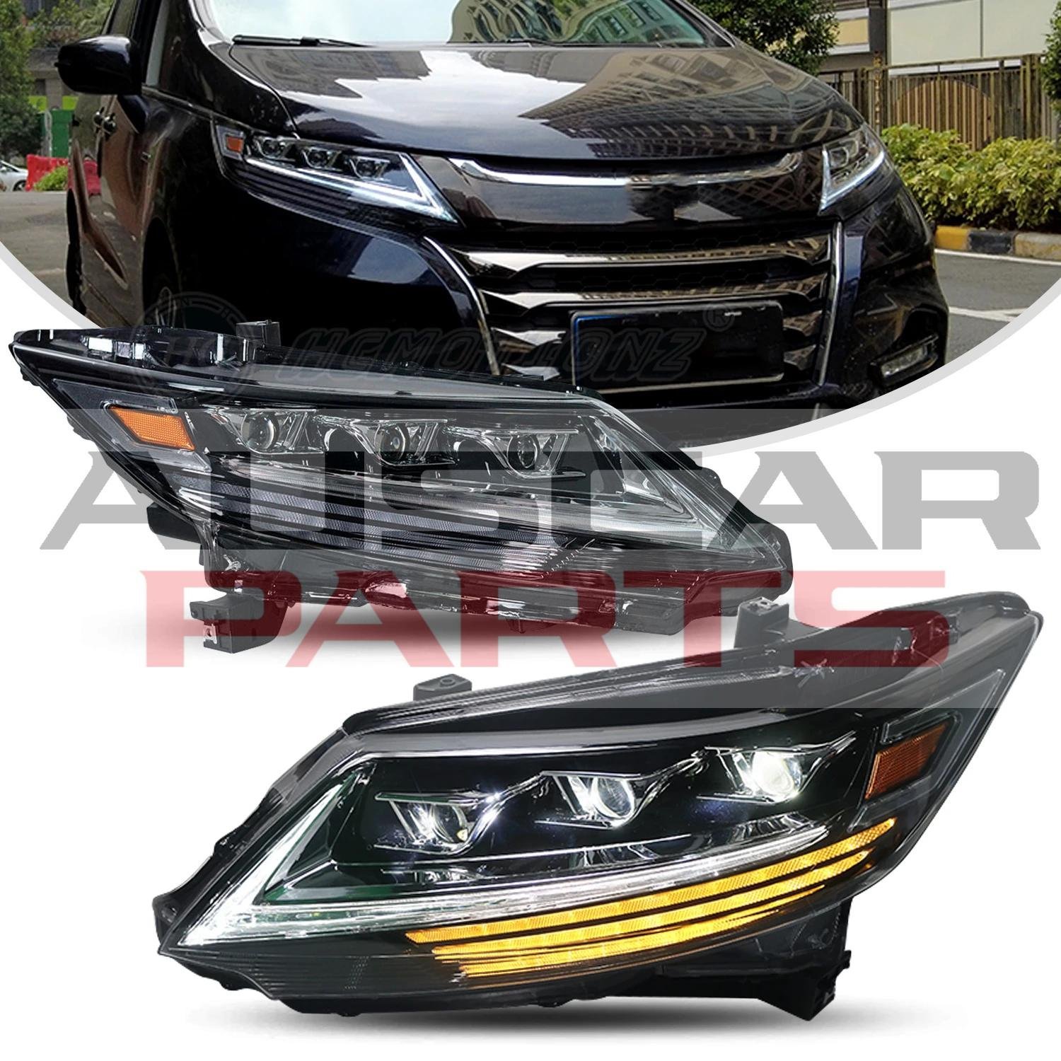 Headlights for Honda Odyssey 2013-2021 with Blue Start up Animation