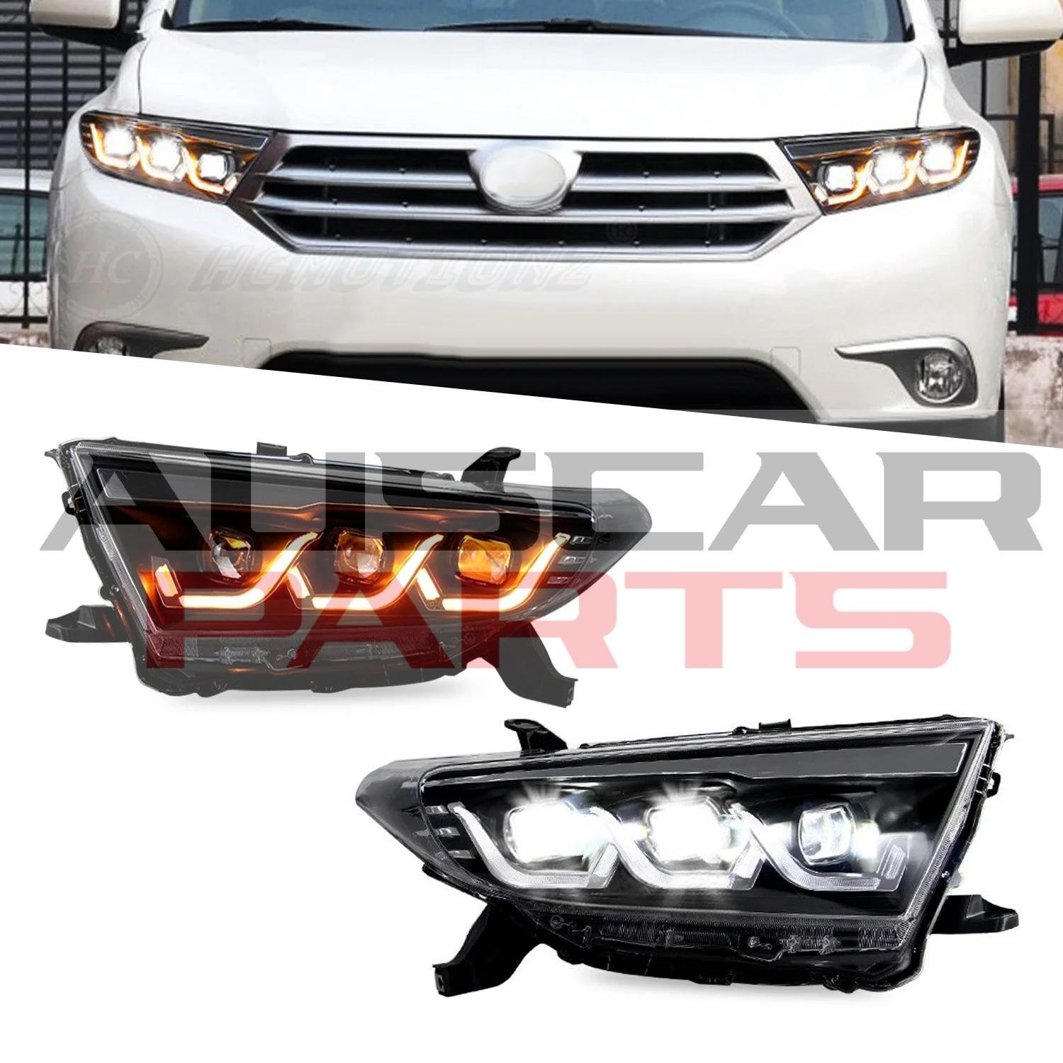 Headlights for Toyota Kluger with Red Demon Eyes 2011-2013 Start up Animation