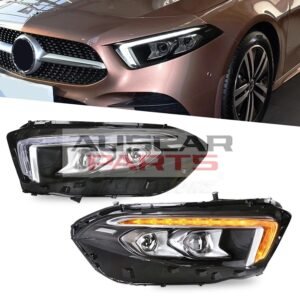 Headlights for Mercedes-Benz A-Class A180 2018-2022 4th Gen LED Blue Running DRL