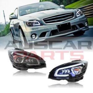 Headlights for Mercedes Benz C Class W204 Plug and Play Halogen Upgrade 08-11 GT Style Front Lamp