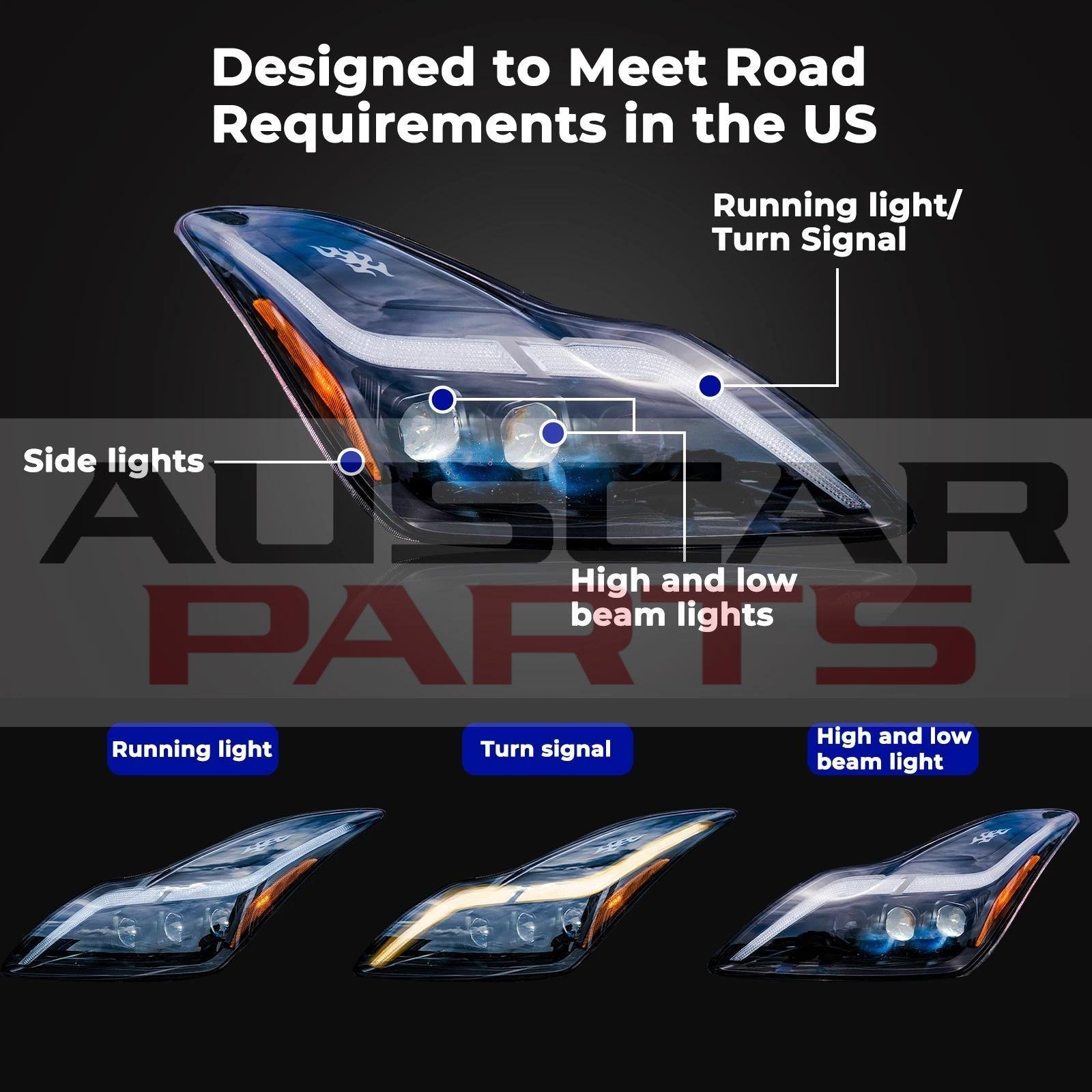 Headlights for INFINITI 2008-2015 G37 2014-2015 Q60 - Image 3