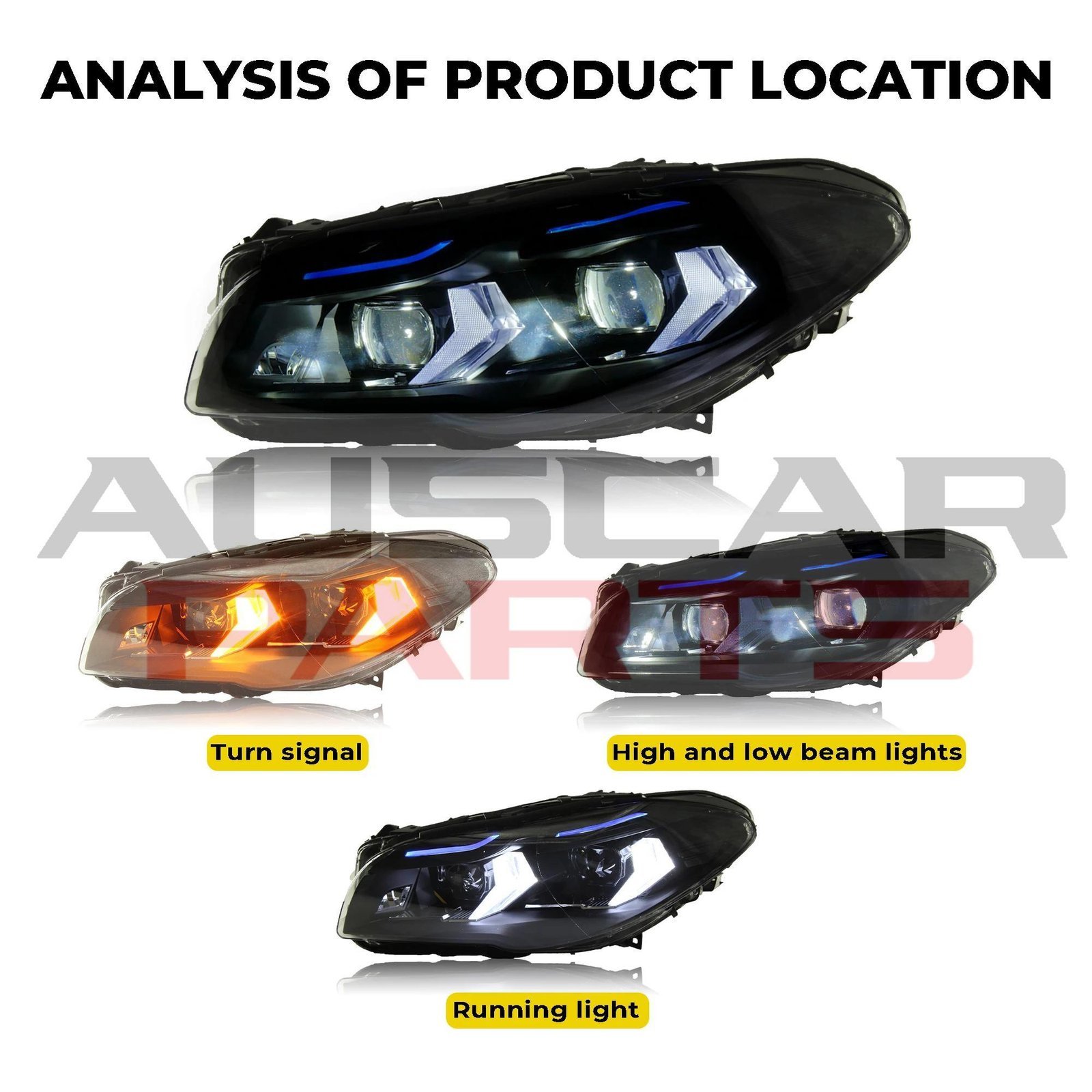 LED Headlights for BMW 5 Series F10 F18 2011-2017 - Image 6