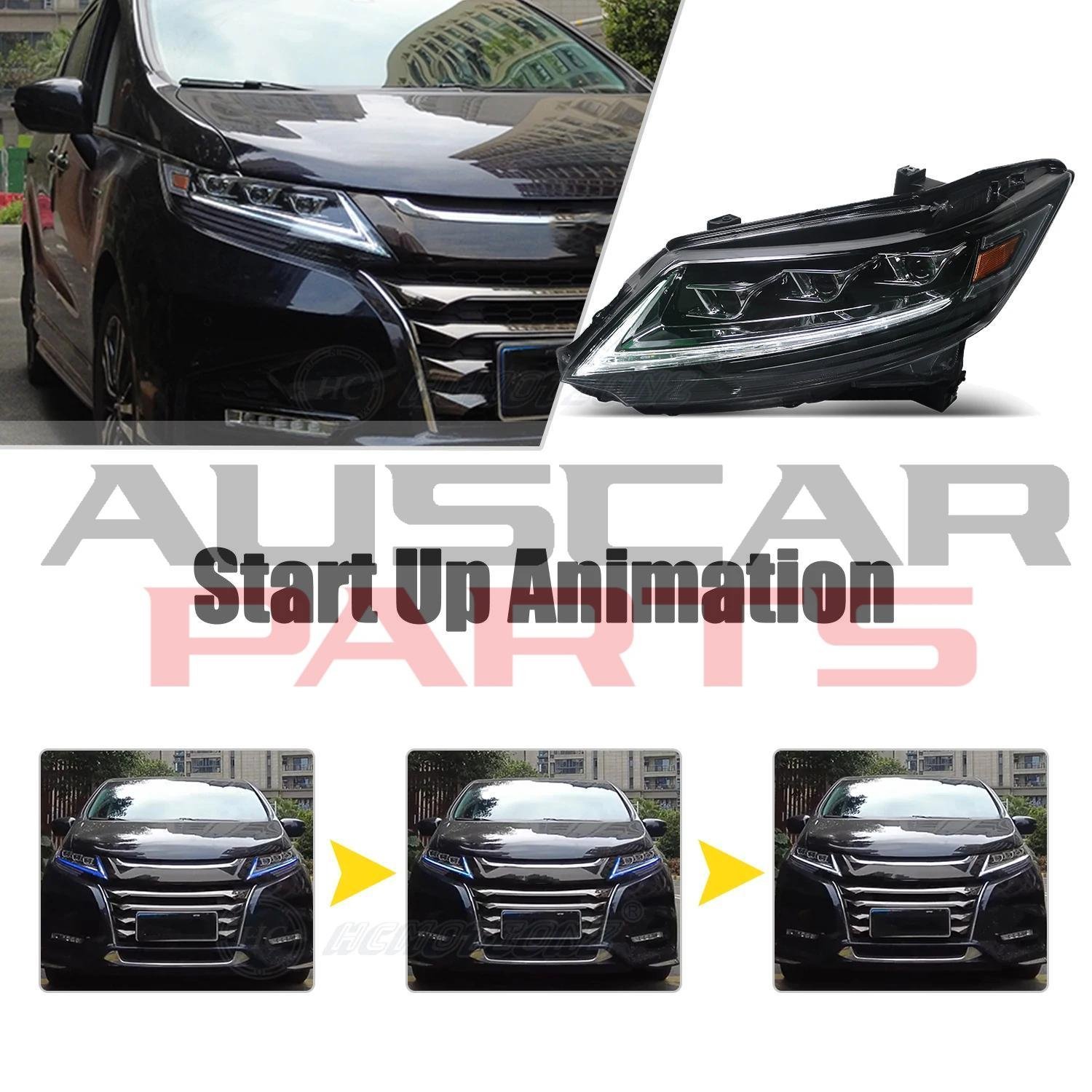 Headlights for Honda Odyssey 2013-2021 with Blue Start up Animation - Image 6