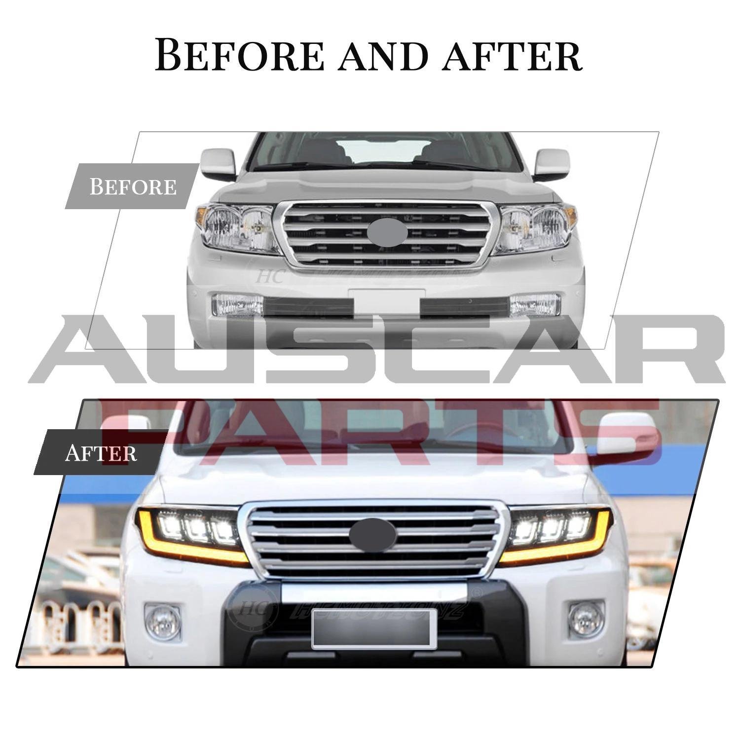 Headlights for Toyota Land Cruiser LC200 2007-2015 Plug and Play WITH Start up Animation - Image 3