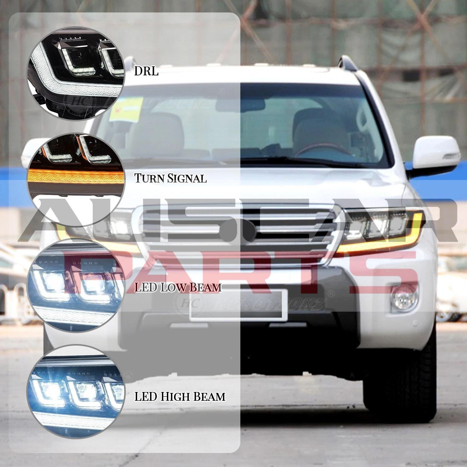 Headlights for Toyota Land Cruiser LC200 2007-2015 Plug and Play WITH Start up Animation - Image 4
