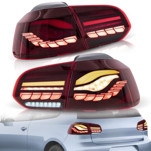 VLAND Tail Lights For 2010 - 2014 Volkswagen Golf 6 MK6 VW Pair ...